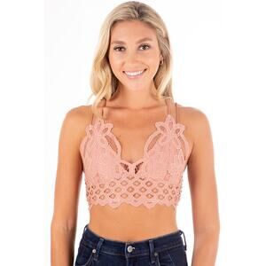 Mauve Crochet Lace Bralette - S